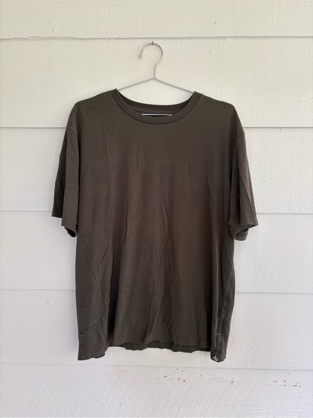 Rag & Bone Olive Green Crewneck T-Shirt Men’s Large Viscose Blend Casual Tee